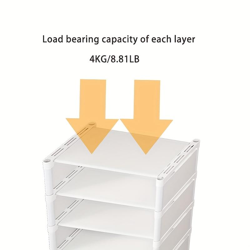 Justerbart 6/8-lags metallskostativ - Bærbar oppbevaringshylle for entré, egnet for studenthybel og hjem, flerlags oppbevaringsløsning for joggesko og fottøy