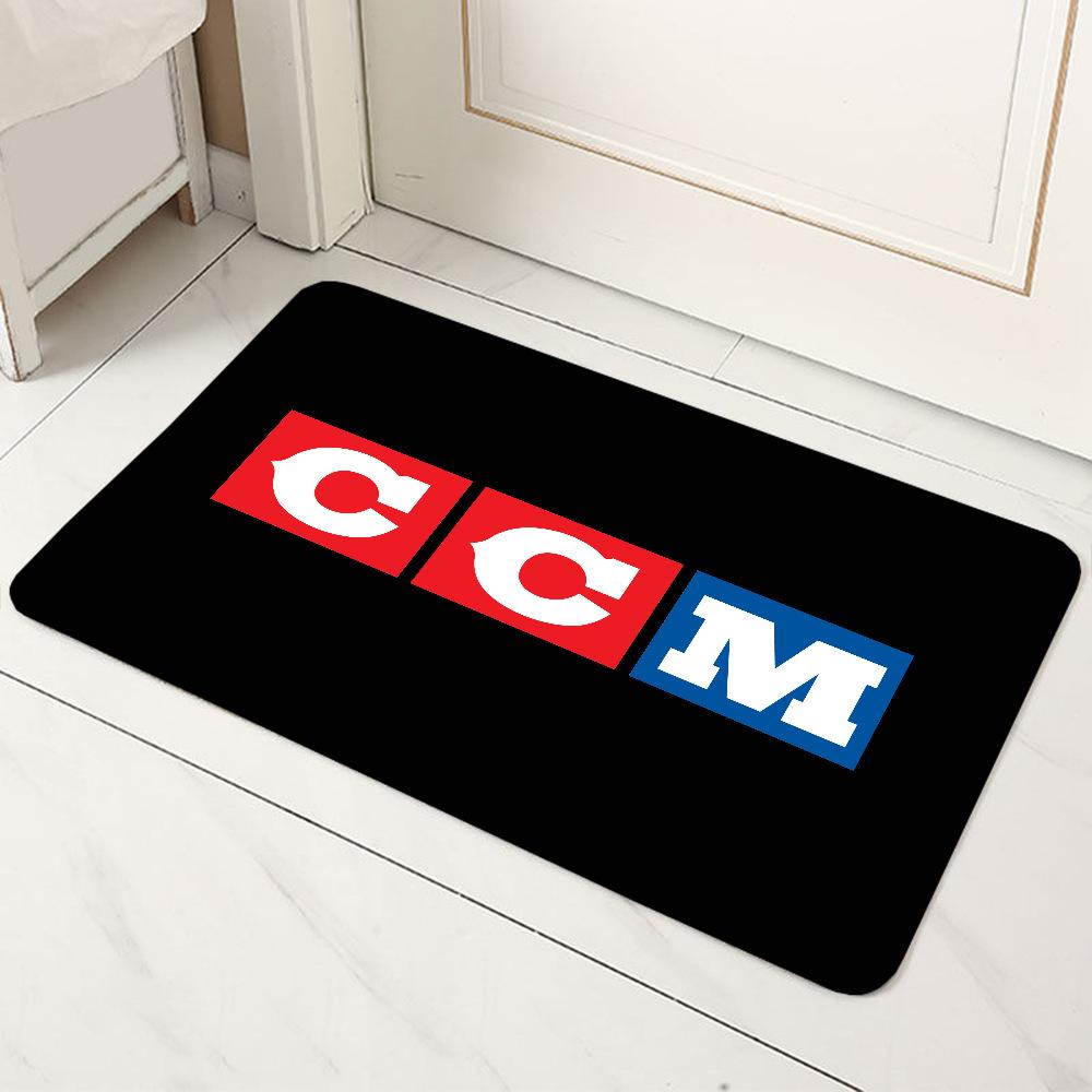 Tappetino CCM Hockey - Logo Marca Bastone da Hockey Attrezzatura Dinamico Multicolore Tappeto Decorativo per Fan Sportivi Tappetino per Porta
