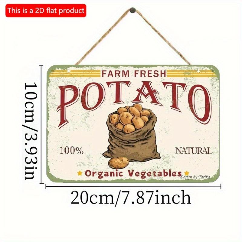 

2D плоский деревянный знак 30*20 см винтажная деревянная настенная декоративная качественная - изготовленный вручную знак Фермерский свежий картофель . Винтаж, для кафе, бара, паба, домашнего декора. 30*20cm