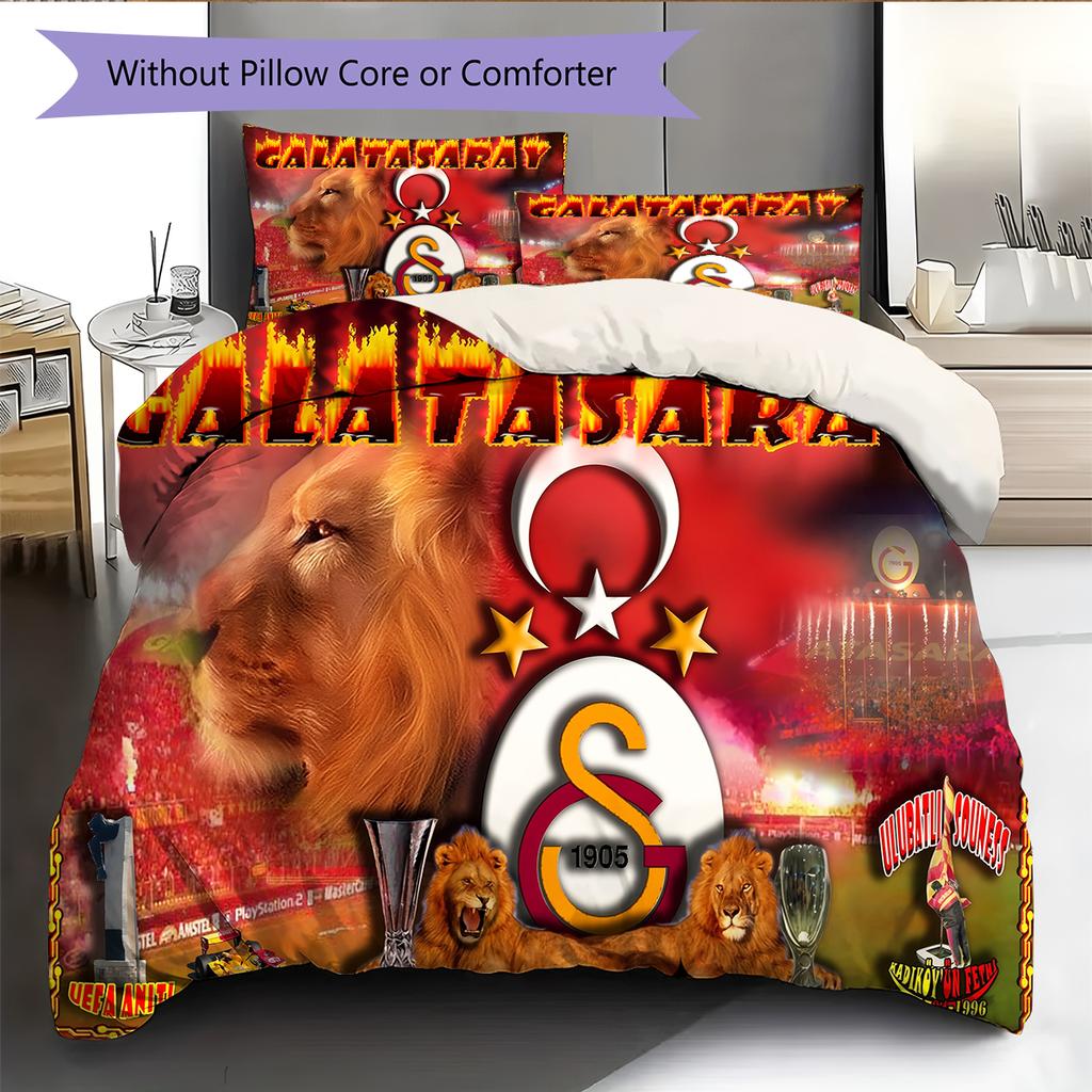 Galatasaray Pattern Bedding Home Decoration Birthday & Festival Gift (1 * duvet cover + 2 * pillowcase, without core)