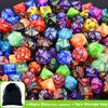 49pcs Polyhedral Dice Set with 7pcs Black Storage Bag Color Number Polyhedra Dice RPG D&D Role-playing Games Accessories
