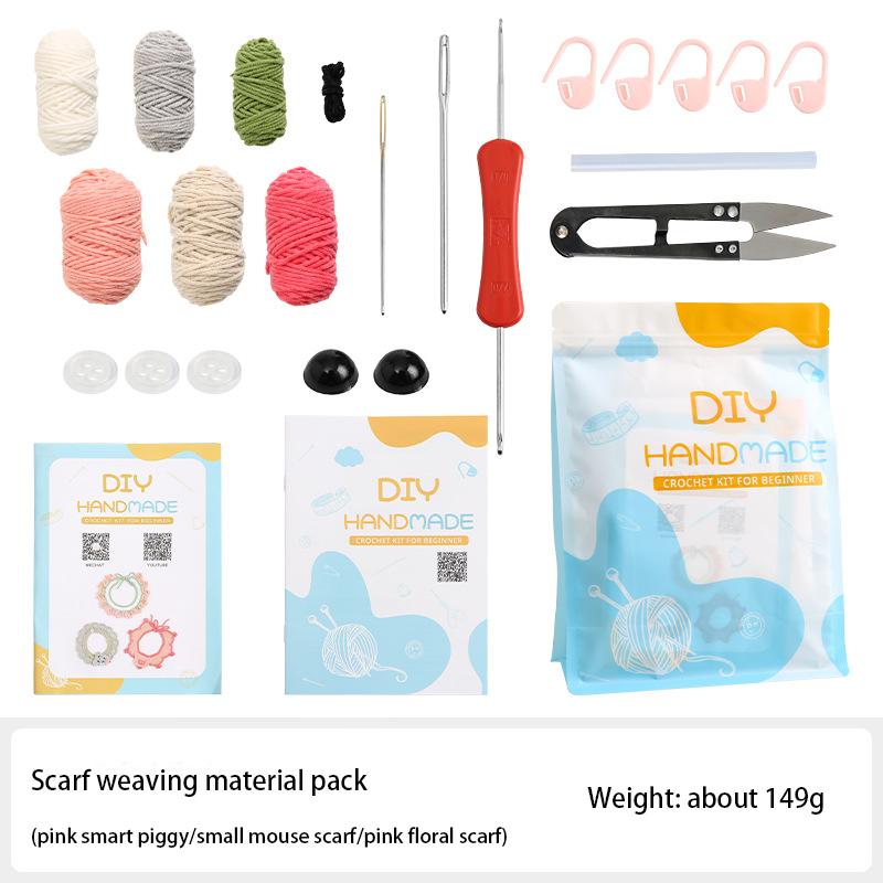 Набор материалов для вязания слюнявчика; розовый ошейник-копилка для домашних животных, кошек, собак, кроликов, ожерелье и фартук ручной работы