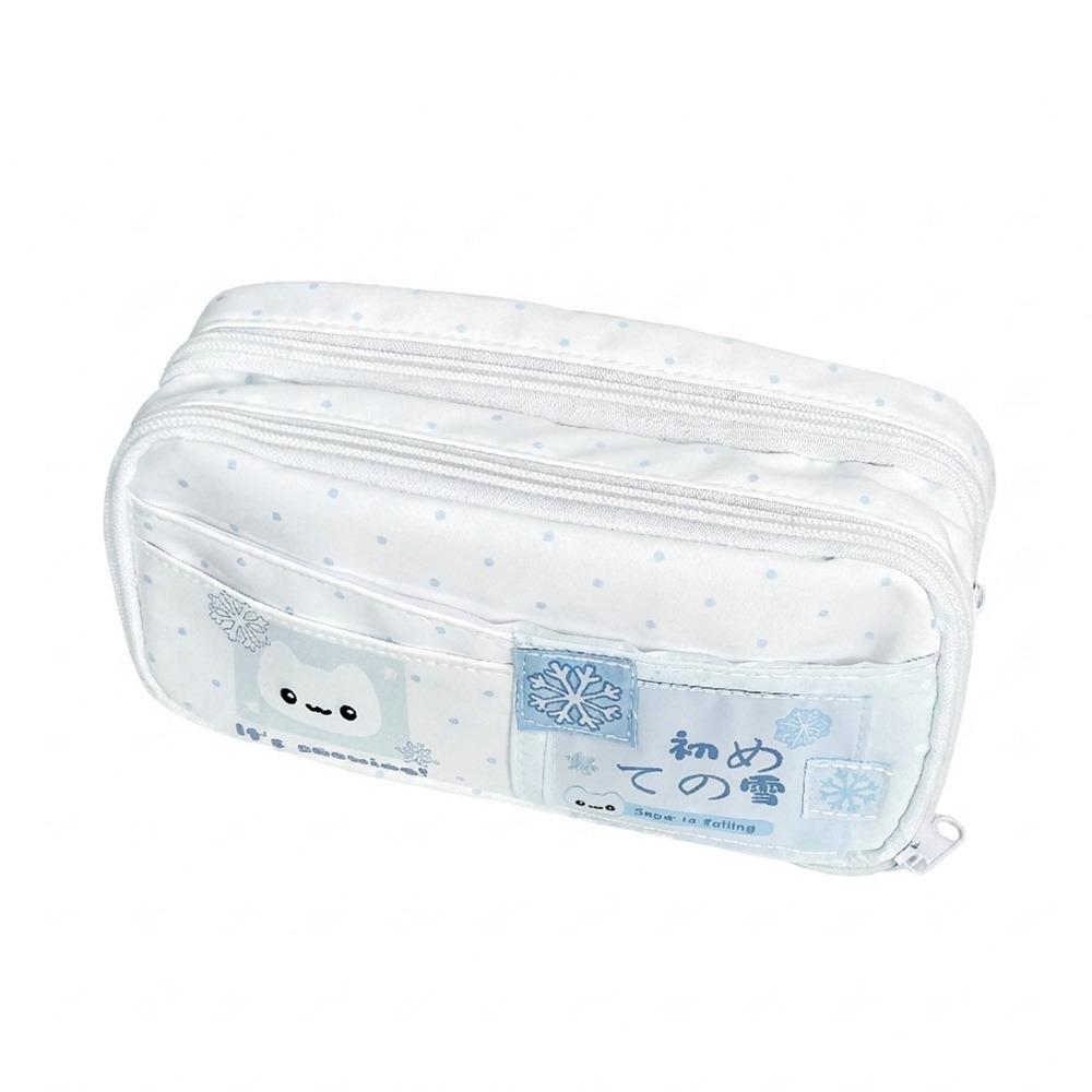 Large Capacity Pen Bag Snowflake Pattern Stationery Bag Stationery Organizer  School Supplies 1