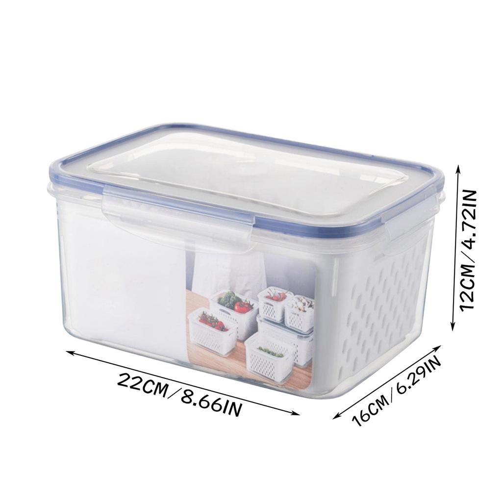 Förvaringsbehållare för frukt och grönsaker för kylskåp, arrangör för färskbehållare