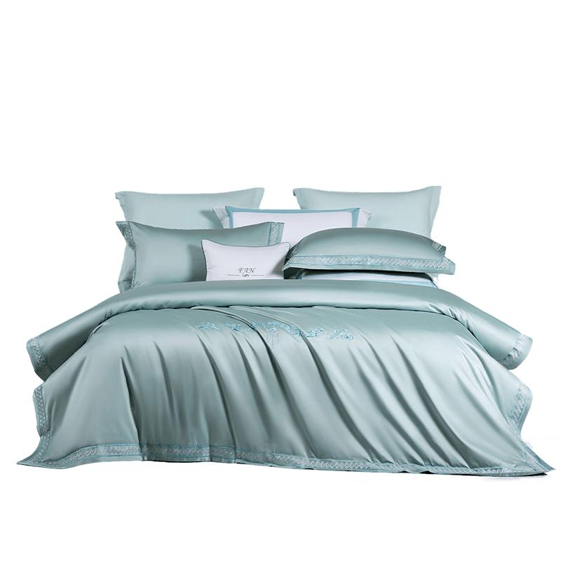 FUANNA 120s Long-Staple Cotton Sateen 4-Piece Bedding Set