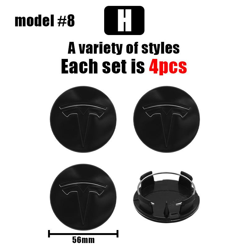 4Pcs Black Silver 56mm Car Wheel Center Caps Hub Cover For Tesla Model 3/Y/S/X Tesla Logo Hub Caps Wheel Hub Covers Accessories