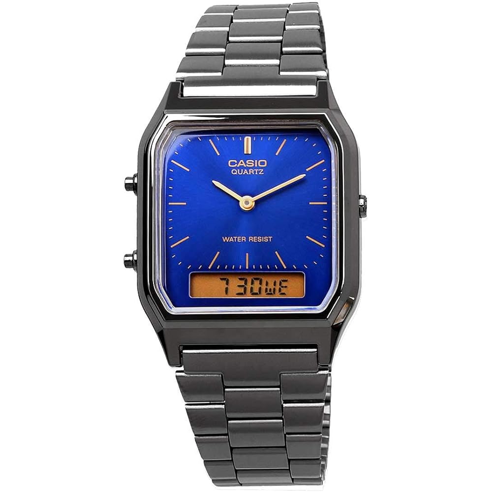 Casio Ana-Digi Vintage Series Quartz Watch AQ-230GG-2A Unisex Dual Time Blue