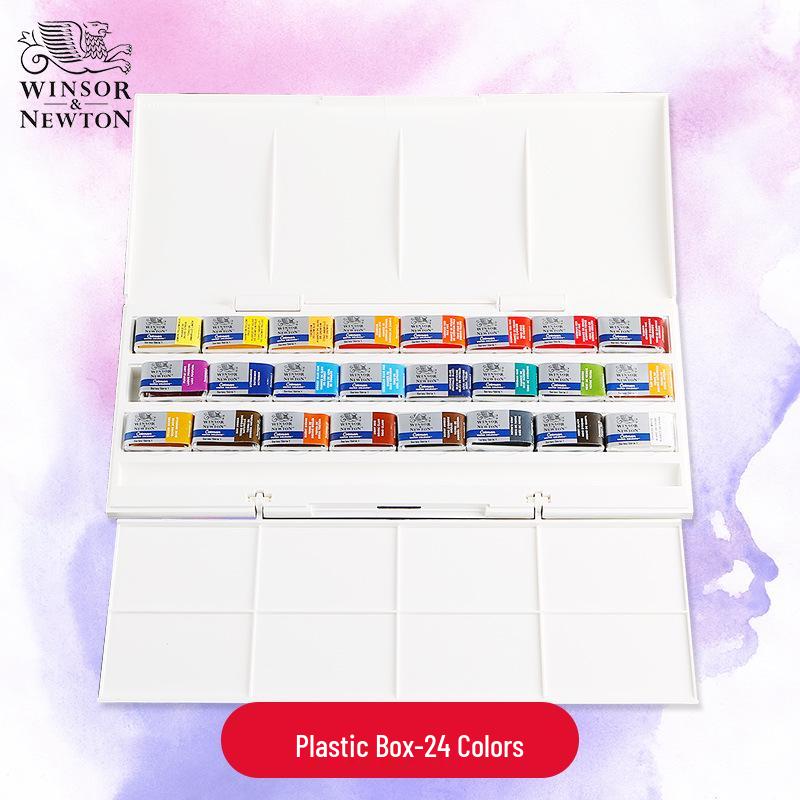 Winsor & Newton Cotman Watercolor Set: 24 Colors In Tin Box, Artist Series.