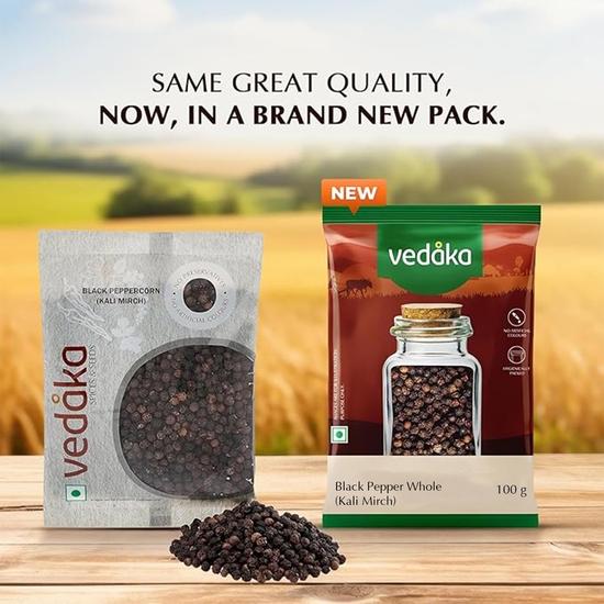 Vedaka Black Pepper Whole, 100g (Kali Mirch)