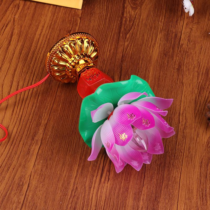 1Pc Led Lotus Buddhist Lamp Buddhism Faith Suppy Buddhism Prayer Lights For Home Meditation Worship Buddhism Temple