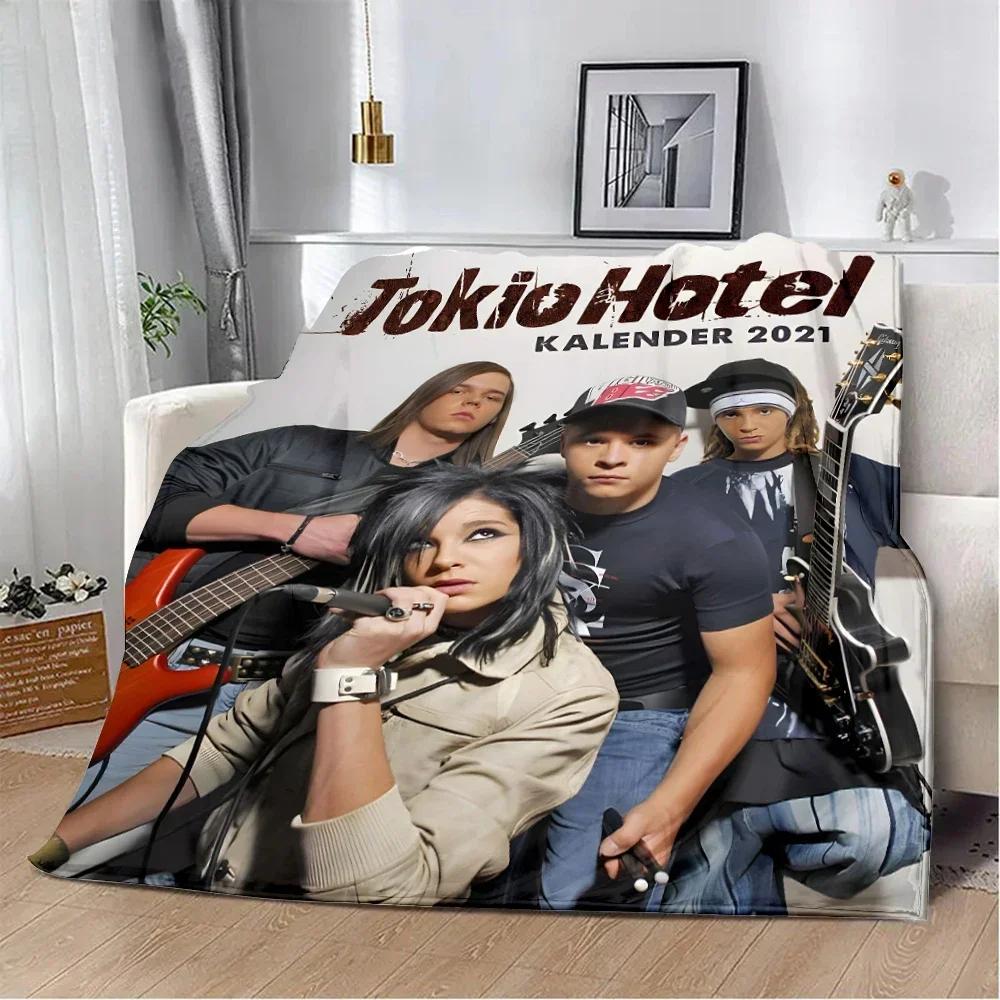 Tokio Hotel Rocková kapela Bill Kaulitz Tištěná deka Piknikové deky Teplá deka Měkká a pohodlná deka Domácí cestovní dárek