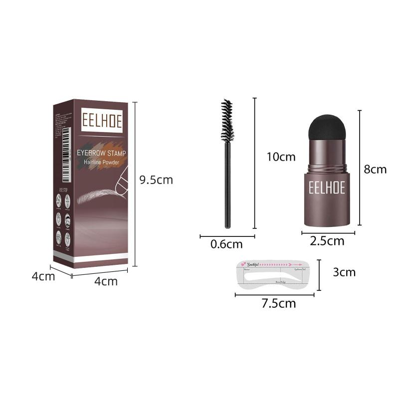 Eelhoe One-Step Augenbrauenstempel Formgebungs-Kit Professionelles Schnelles Augenbrauen Make-up Form Wasserdichter Haaransatz-Stift Augenbrauenpinsel Set