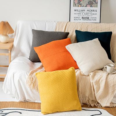 Nordic Style Knitted Pillowcase with Core Square Living Room Cushion Living Room Ins Light Luxury Sofa Cushion Cover