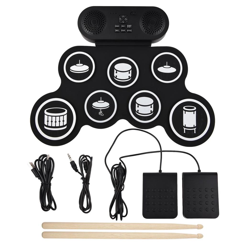 Portable Hand-Rolled Silicone Jazz Electronic Drum Set - Silent Practice Percussion Instrument