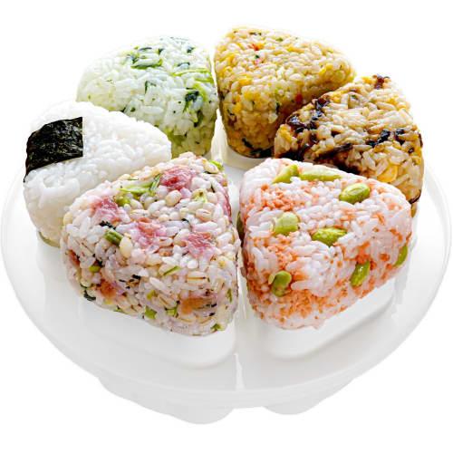 atRise Onigiri Maker [Make 6 Onigiri at Once Without Getting Your Hands Dirty] Small Onigiri Mold, Perfect for Lunch Boxes, Beautiful Onigiri, Time-Sa