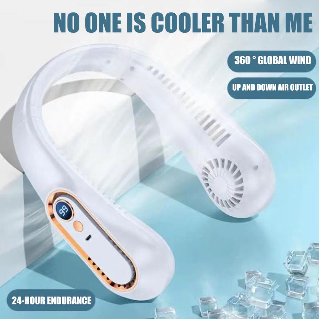 Portable Neck Fan Hands Free Bladeless Fan Wearable Personal Sports Fan Rechargeable