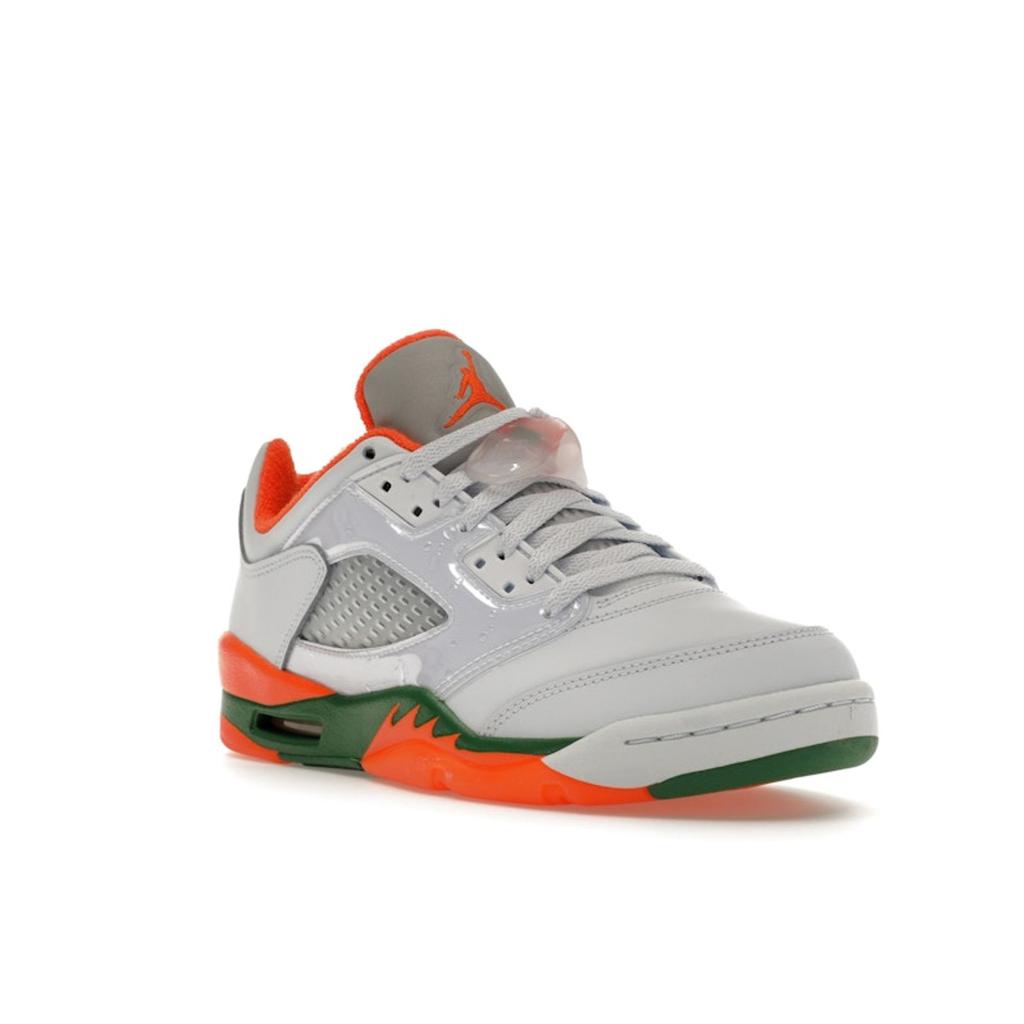 Air Jordan 5 Retro Low GS Hurricanes Kids Sneakers Grey Football-Grey Brilliant-Orange FQ1293-018