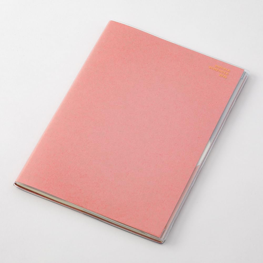 Midori Double Schedule Monthly 22385006 October Planner, 2026, B6, Money, Pink, (Starts 2025)