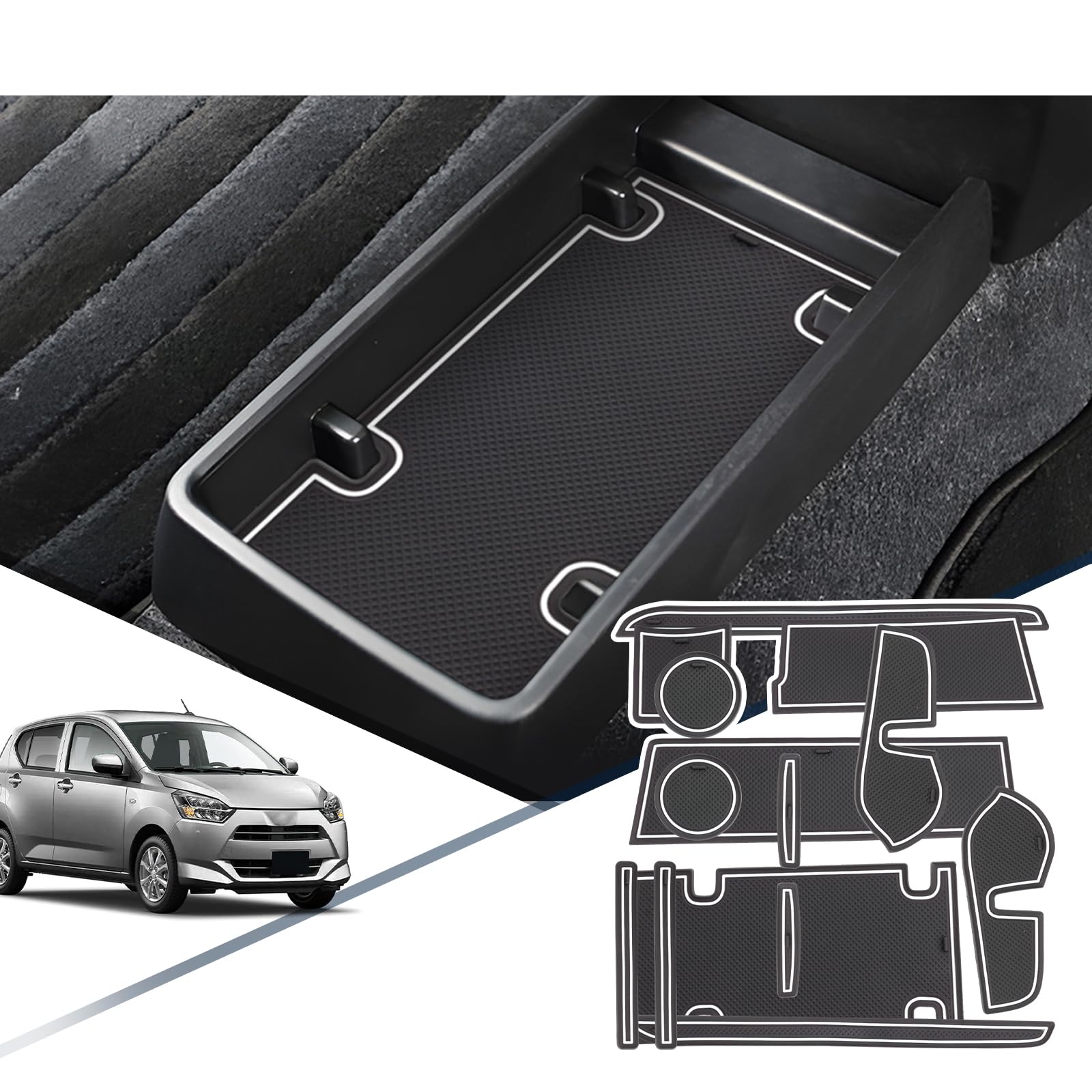 

[RUIYA] Резиновый коврик для Daihatsu Mirais 2-го поколения LA350S/360S, Коврик для кармана двери Miraise, Коврик для консоли, Daihatsu Mirais LA350S/360S type white белый