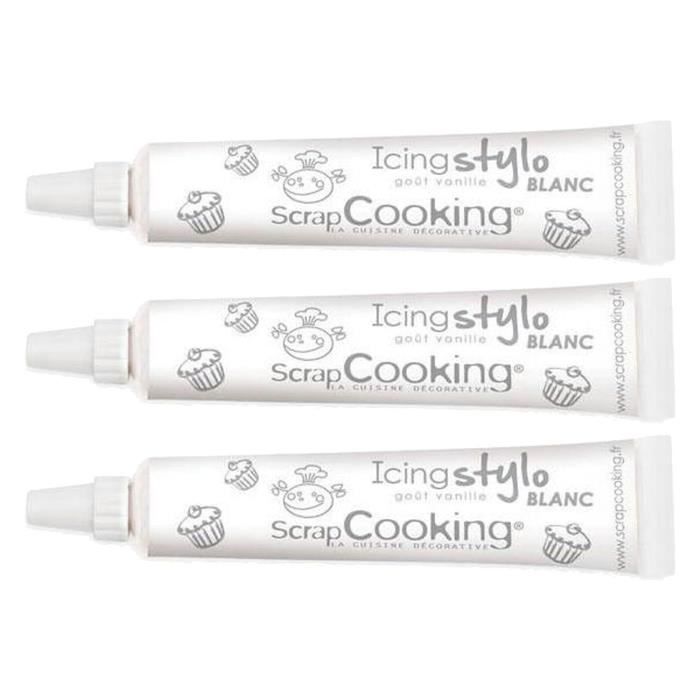Stylos de glaçage - SCRAPCOOKING - Blanc - Goût vanille