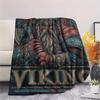 Viking Warrior  Print Flannel Blanket, High quality Comfortable for All Seasons, Home Decor, Warmth and Comfort
