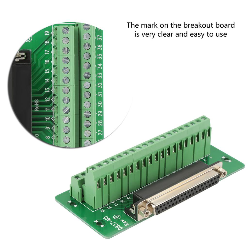 DB37 DIN Rail Mount Interface Module Connector Terminal Breakout Board(Female head)