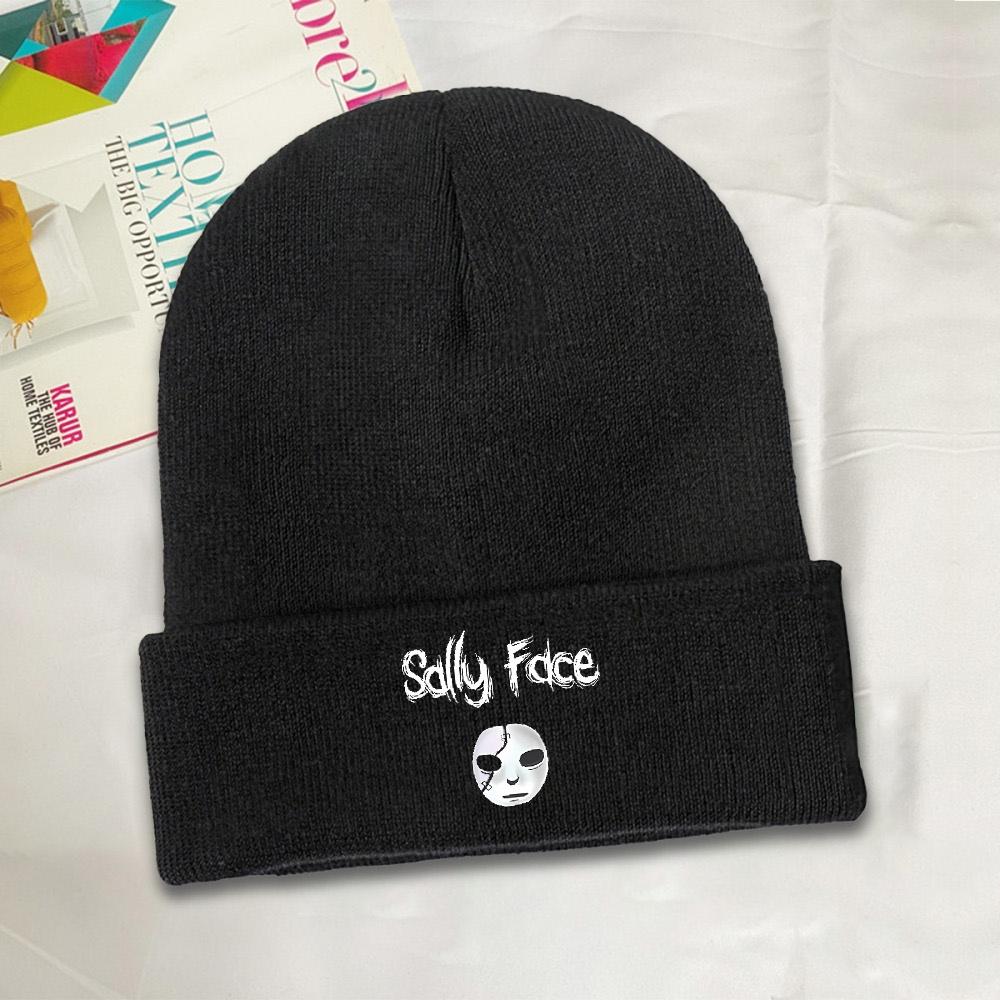 Pc Knit Cuff Beanie Sally Face Game Merch Winter Knitting Skull Cap Bonnet Hats