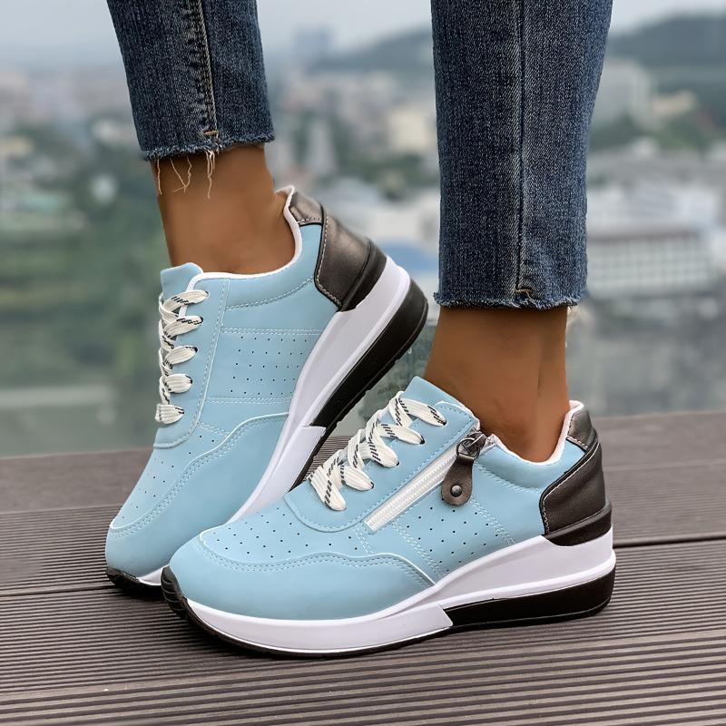 Women's Casual Sneakers Fashion Versatile Large Size Color Combination Cross-border Cash Models Slope Heel Thick Bottom Casual Sneakers