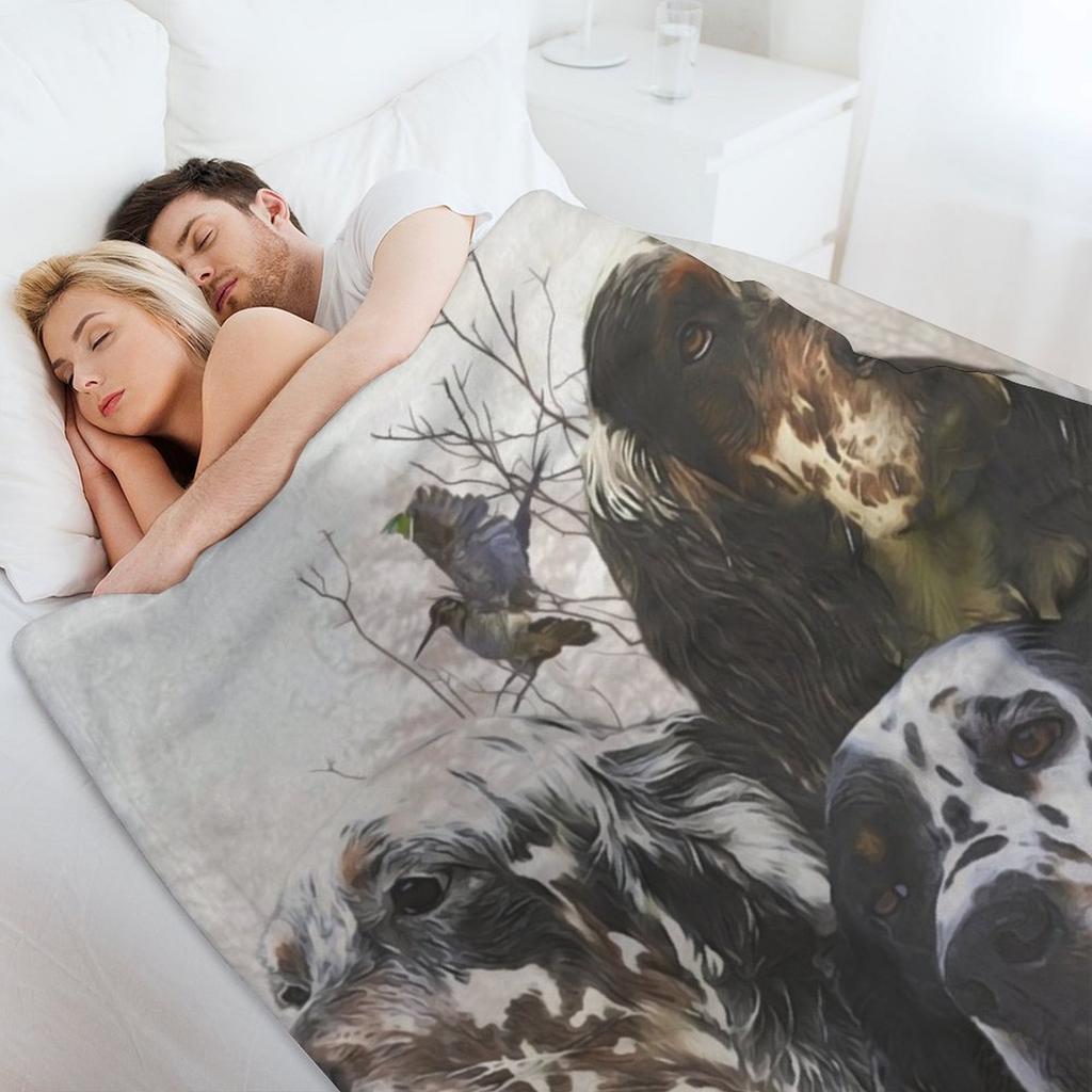 English Setter , Woodcock Hunting Season Throw Blanket Nap Softest Camping Thermals For Travel Blankets