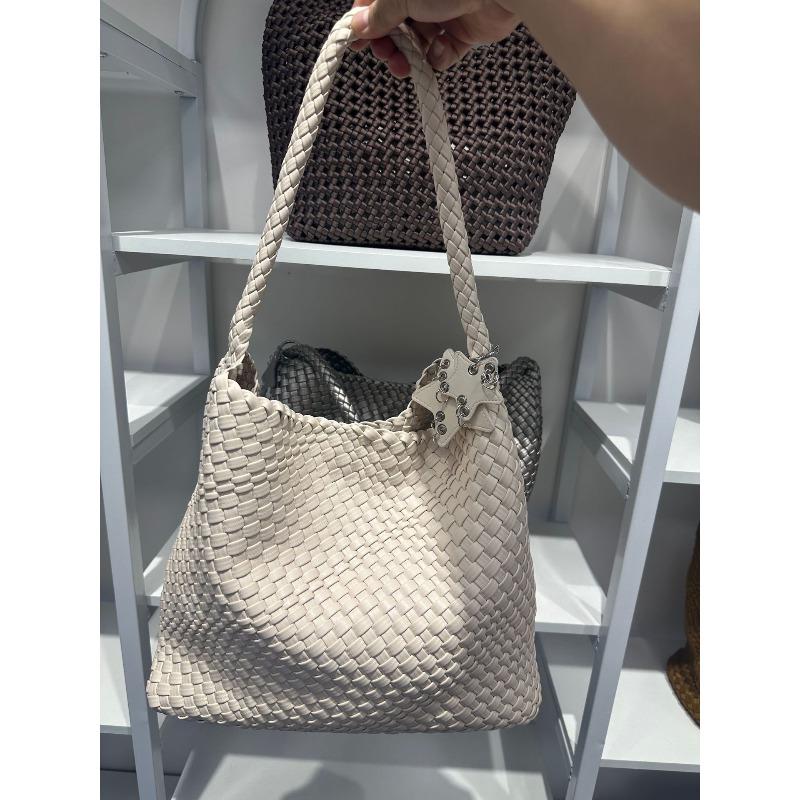 

Woven bag large pu material large capacity mother and child tote bag armpit bag