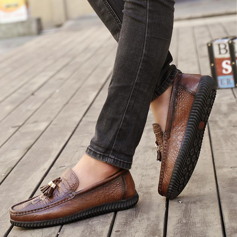 Módní Pánské klasické kožené boty Britský styl Vysoce kvalitní společenské boty Oxfords Originální kožené boty pro volný čas