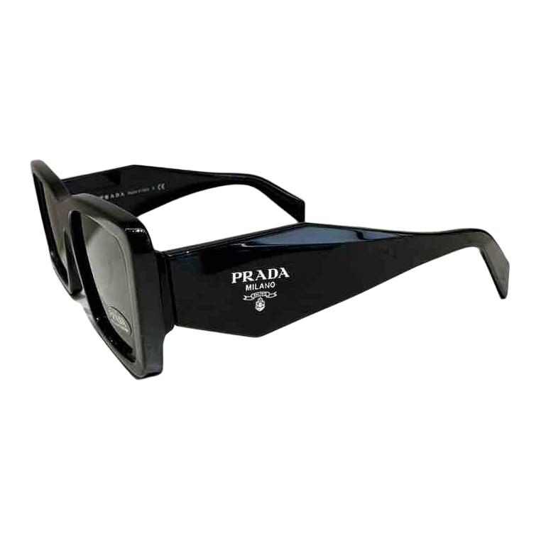Prada Logo Print Square Sunglasses Women sunglasses Black 0PR08YSF1AB5S051