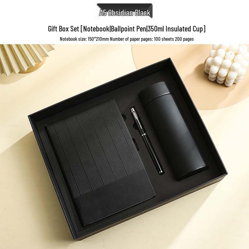 Minimalist Business Notebook Gift Set - Customizable Logo for Company Meetings and Events