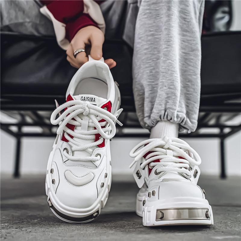 

Европейская станция мужская обувь весенние спортивные и развлекательные туфли на платформе для увеличения высоты короткие тяжелые металлические универсальные студенческие туфли для прилива 39