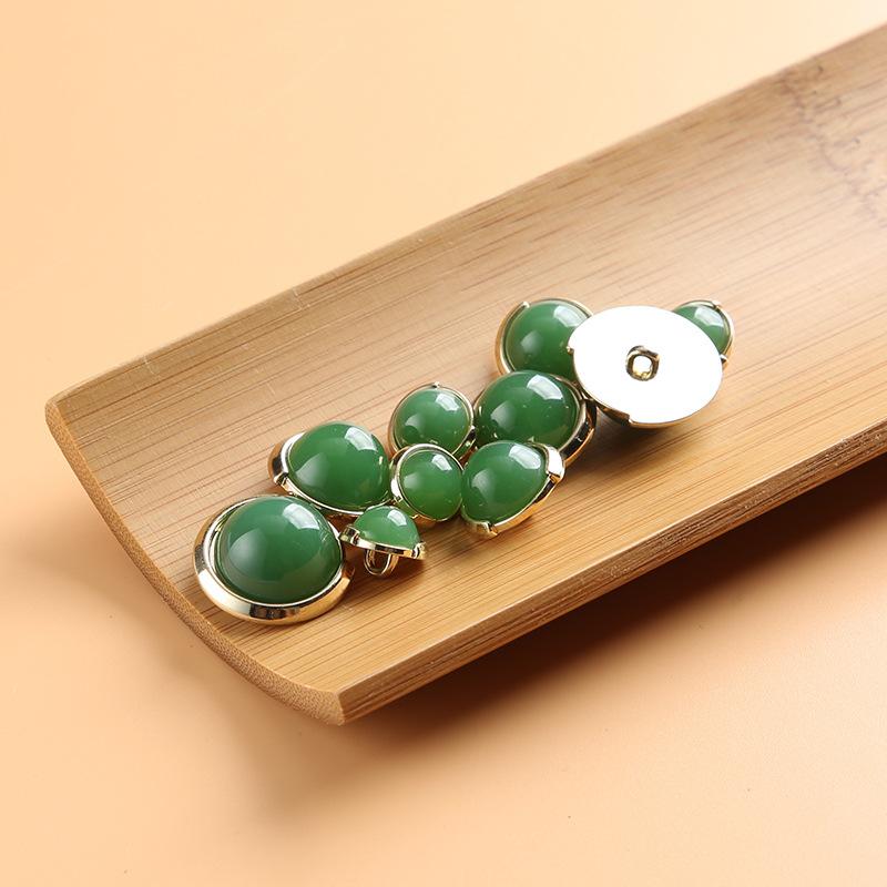 

10 шт. Имитация нефрита стеклянные пуговицы китайская одежда зеленые пуговицы китайский стиль ханьфу чонсам топ рубашка кардиган пуговицы 11mm gold bottom jasper