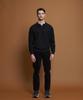 PANICALE Black Wool Blend Open Collar Knit