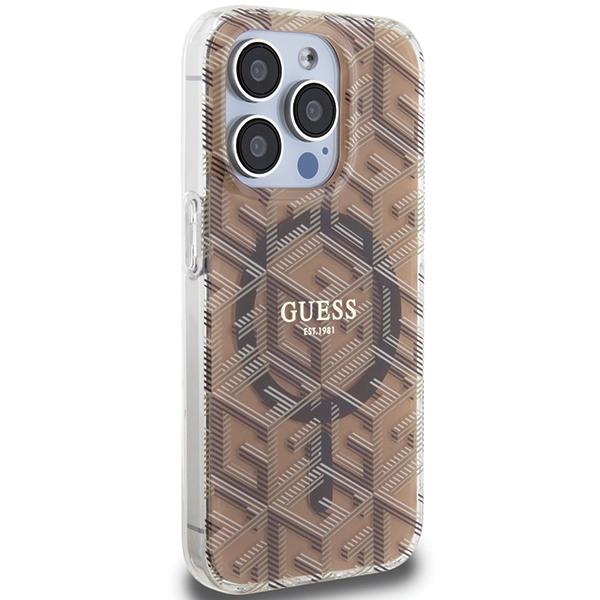 Guess Guhmp15Lhgcustgw Iphone 15 Pro 6.1 Brązowy/Brown Hardcase Iml Gcube Magsafe