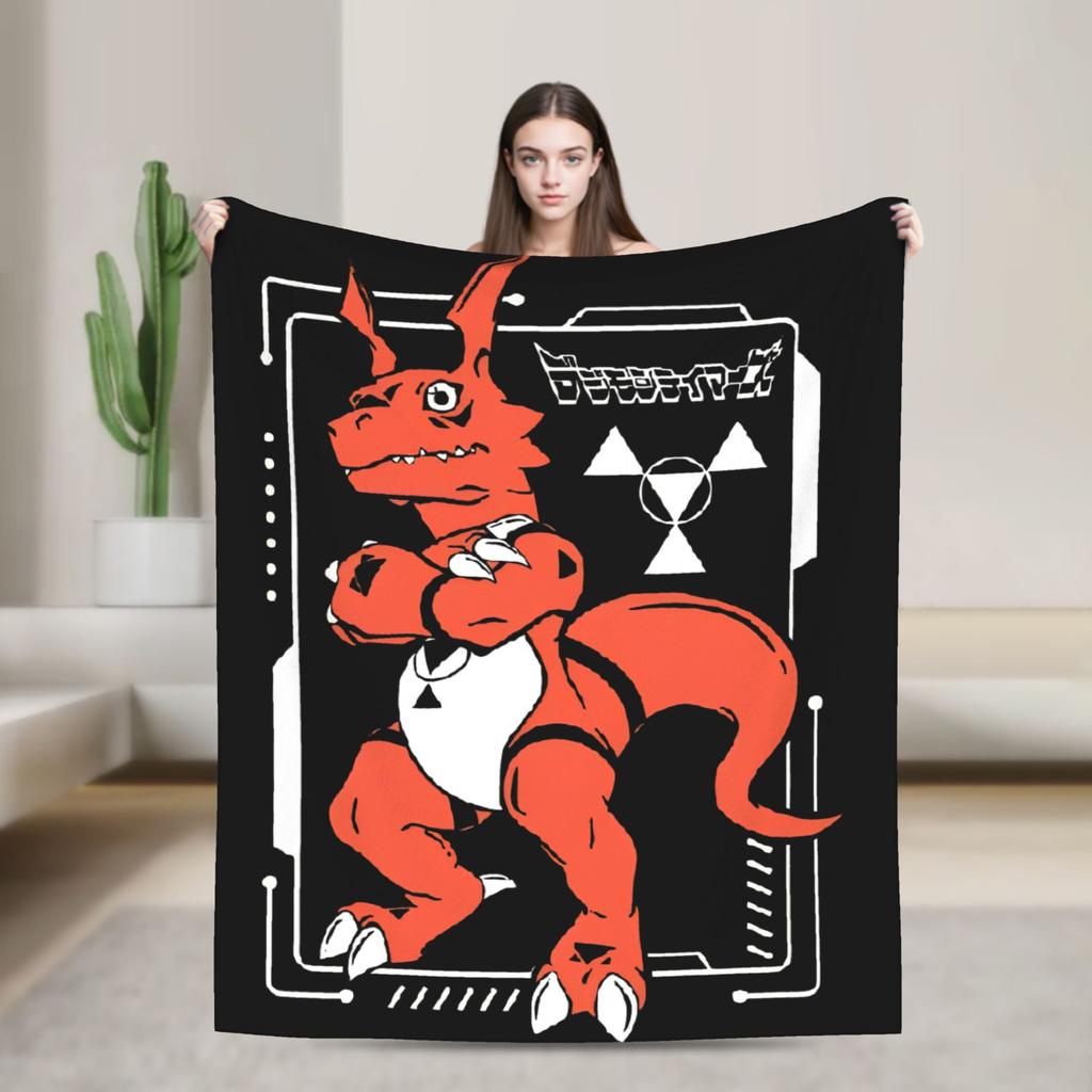 Jyarimon Gigimon Guilmon Growlmon Evolution Knitted Blankets Digimon  Wool Throw Blankets Summer Bedspreads