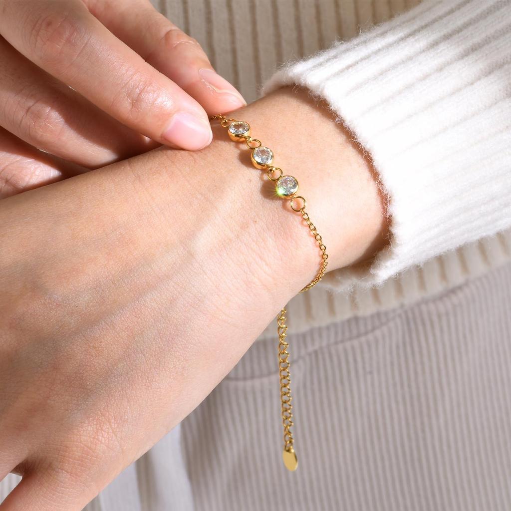 Fashion Zircon Stainless Steel Gold Bracelet Bracelet Ladies Jewelry
