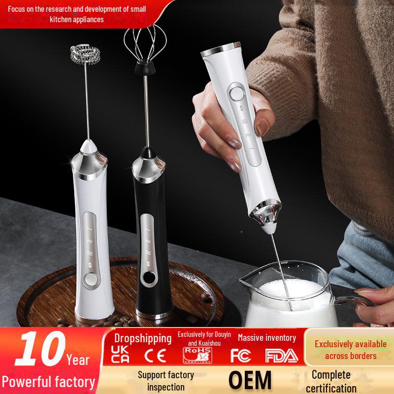 Rechargeable Wireless Handheld Electric Milk Frother and Egg Beater