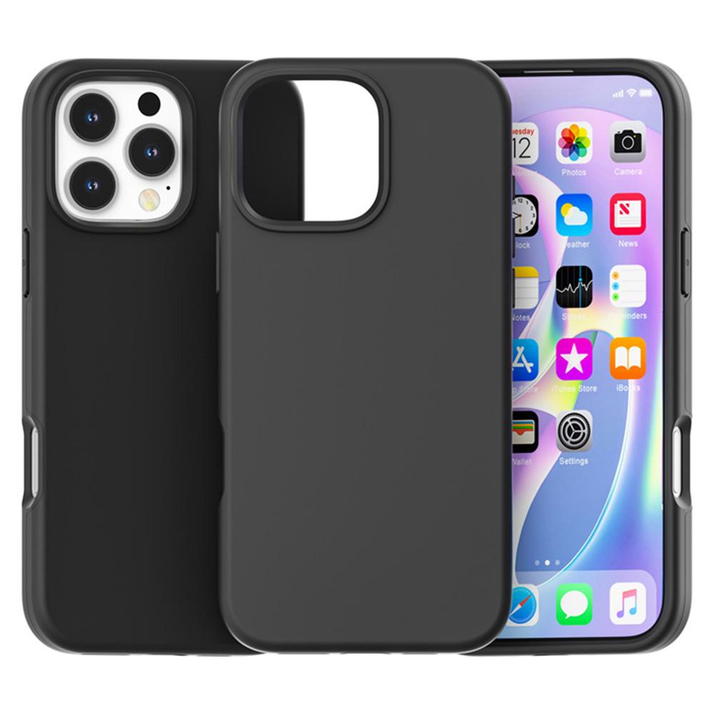 For iPhone 16 Pro Case TPU+PC Matte Translucent Phone Back Cover