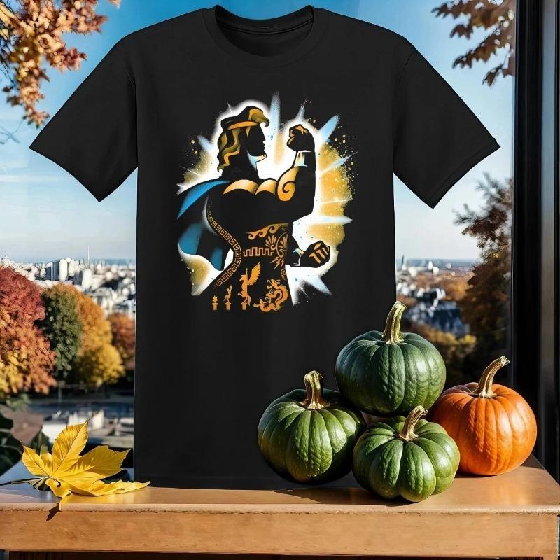 

2026 Disney Геркулес Портрет Футболка Мужская Унисекс Хлопок Короткий Рукав Хай стрит S