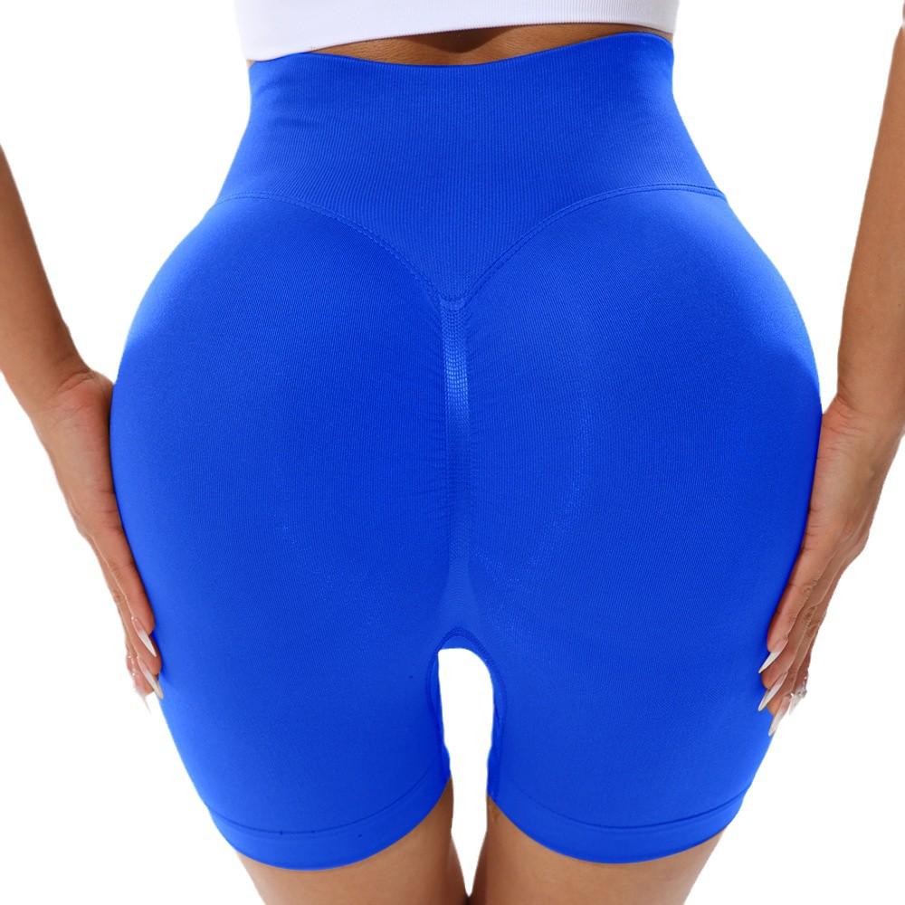 Women's High-Waist Seamless Yoga Shorts – Pleated Peach Butt Tummy Control, Summer Cycling & Running