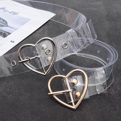 Transparent Waist Belt Heart Buckle Square Buckle Versatile Jeans Decorative Trousers Ladies Waistband