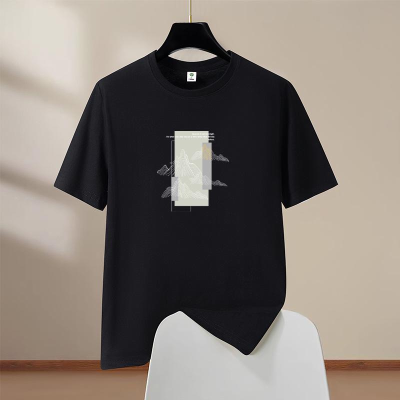 Oversized S-6XL Mens 100% Cotton Short Sleeve T-Shirt Man Round Neck Casual Tee