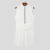 INCERUN Men Summer Stand Neck Sleeveless Zip-up Casual Splits Long Tanks