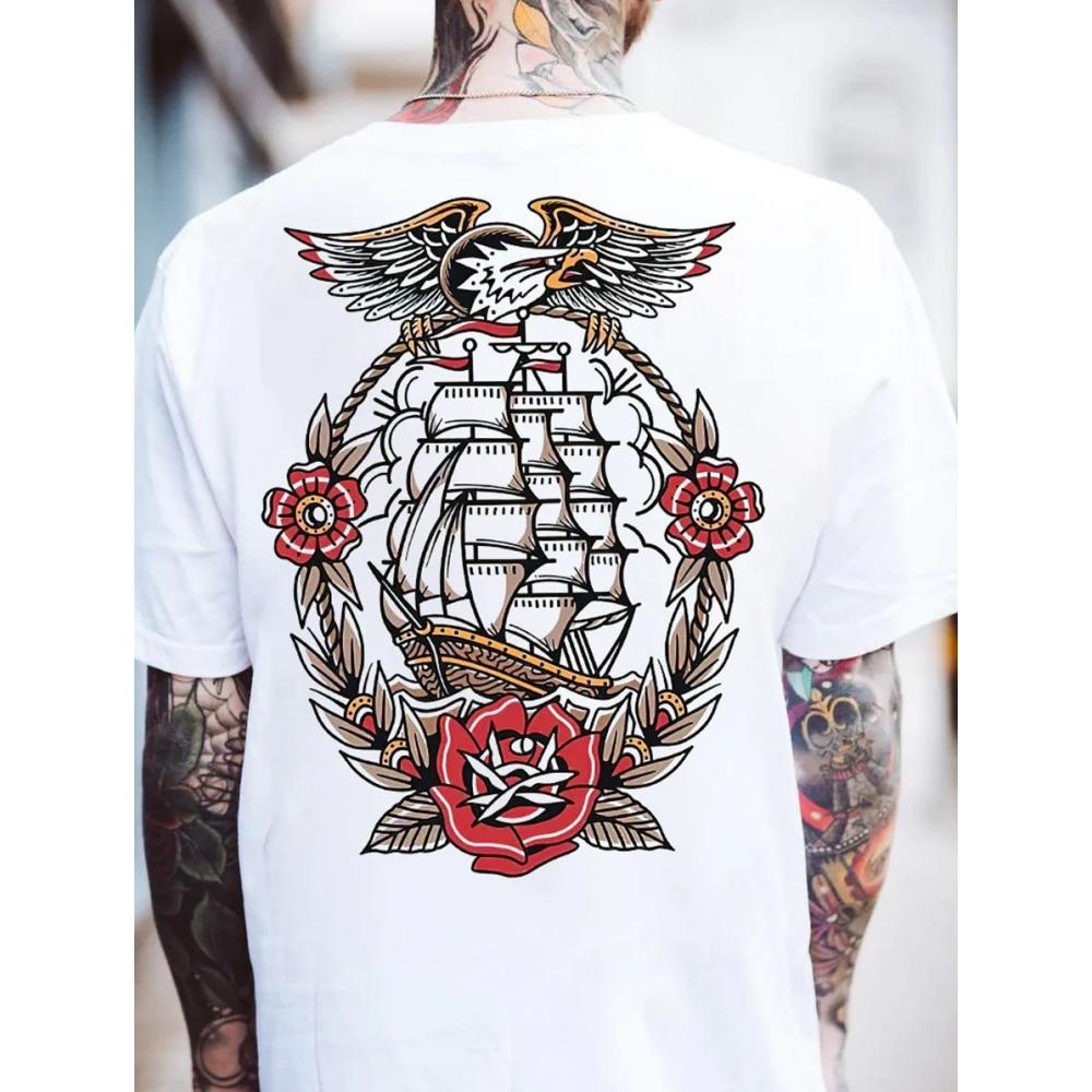 Men's T-shirt Japan Print Short Sleeve T Shirt For Men 3D Tops Tees Vintage Street Clothing Oversized Tee Shirt Man Clothes