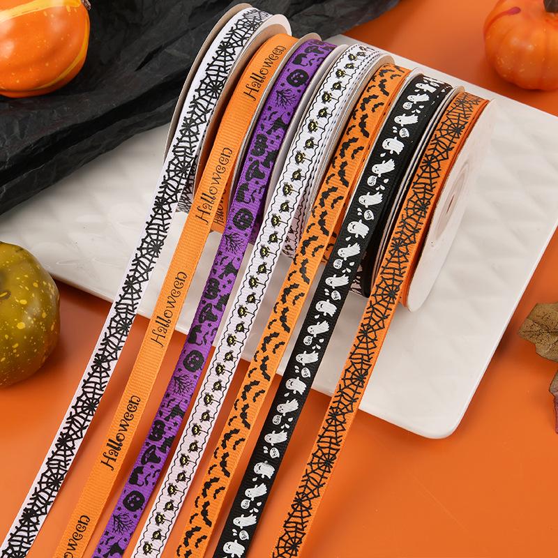 Halloween Ribbon 1cm - Festival Decoration, DIY Hair & Gift Box Accessories
