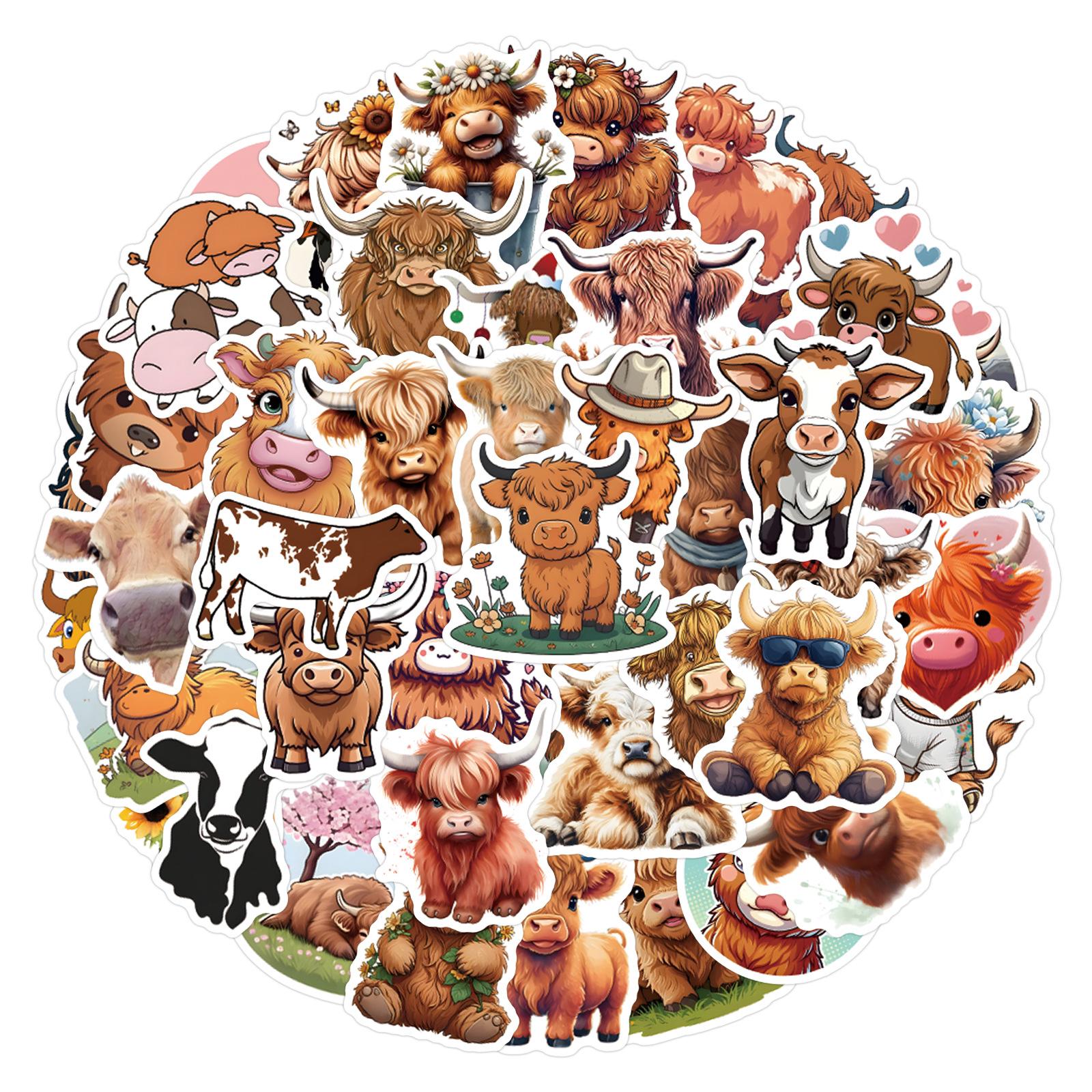 

55 COW Cartoon Animal Graffiti Stickers Decorative Scooter Laptop DIY Stickers