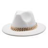 Rhombus Acrylic Chain Men'S And Women'S Multi-Colored Stage Hat Woolen Felt Hat Jazz Top Hat Hat